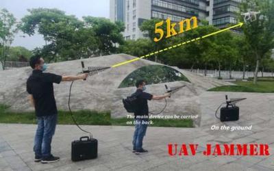 China 180W Backpack Jammer With 5km Jamming Range And 7 Frequency Bands for sale