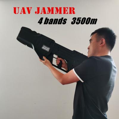China Gun Shape Portable Drone Jammer 1.5km Jamming Distance for sale
