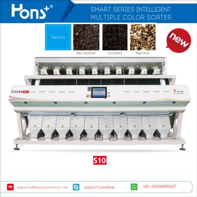 China 10 Chutes Hot Sale Model CCD Color Sorting Machine Sorter For Black Rice for sale