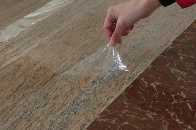 China Polyethylene printable marble adhesive film anti scrath and dirt in transit and transportation no residue UV proofed for sale