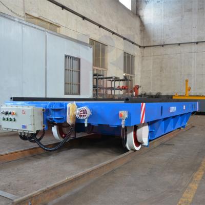 China Track Die Transfer Cart 50T Cable Drum Powered Load Transfer Trolley for sale