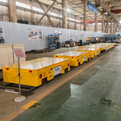 China Battery Powered Wireless Remote Control 10 Tons Steel Rail Transfer Cart for sale