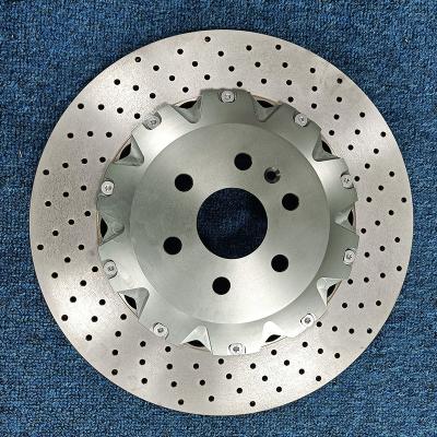 China Front Drilled Ventilated Performance Brake Disc 330x28mm 355x32mm 380x34mm for sale