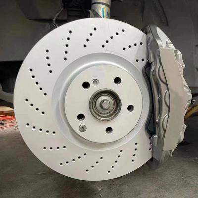 China 6 Pot Monoblock Forged Mercedes Brake Caliper With 345mm Rotors for sale