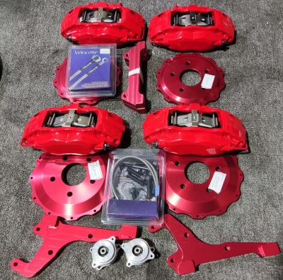 China Red Aluminum Alloy Vehicle Brake Caliper  4 pots strong stopping power for sale
