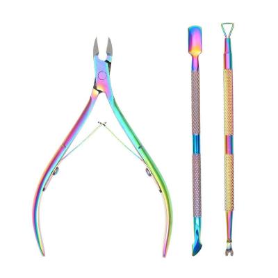 China Protable Customized Pedicure Cleaner Kit Color Titanium Nail Design Professional Cuticle Clippers Set for sale