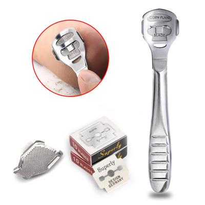 China Nail Skin Remover Heel Remover Stainless Steel Nail Skin Remover Daily Callus Pedicure Razor Dead Hard Cutter With Skin Rub for sale