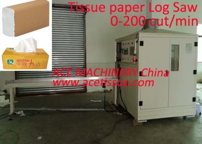 China Facial Tissue Single Channel Log Saw Cutting Machine Fully Automatic zu verkaufen