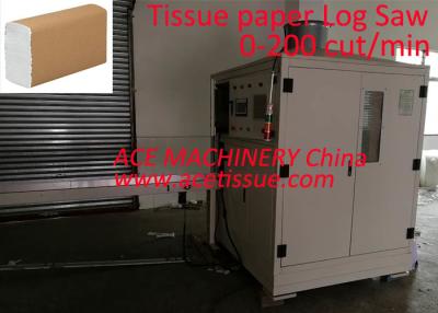 中国 Touchscreen Log Saw Tissue Paper Cutting Machine Single Lane 販売のため