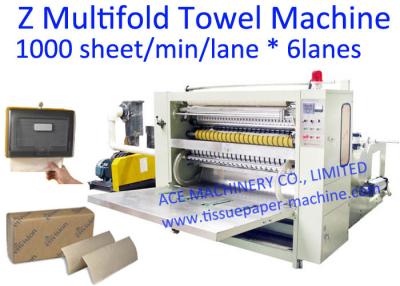 China Lenço de papel Multifold de 6 pistas de Z que converte a máquina à venda