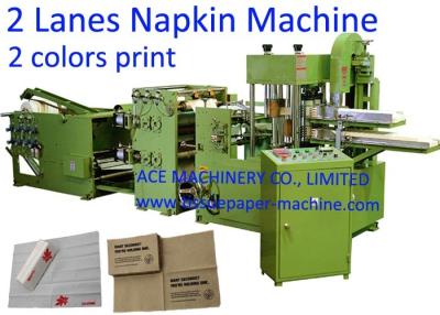 China 2 Lanes Two Colors Printing Paper Napkin Making Machine for sale