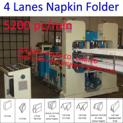 China 5200 Pc/Min Four Lines Automatic Napkin Manufacturing Machine 330x330mm Napkin Production Machine for sale
