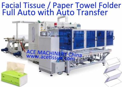 China Máquina de alta velocidade da dobradura de toalha de papel com a auto máquina de transferência e de embalagem à venda