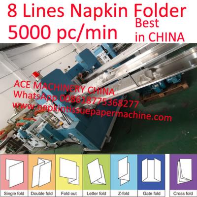 China Taiwan Design High Speed Napkin Production Machine With 4 Channels 5000 Sheet/Min for sale