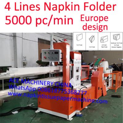 China Germany Design Super High Speed Paper Napkin Converting Machine 4 Lines 5000 Napkin Per Minute for sale