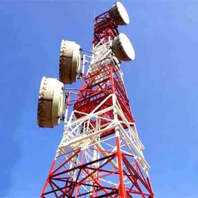 China 35-65m Lattice Steel Towers Free Standing Galvanized Steel Microwave Tower for sale
