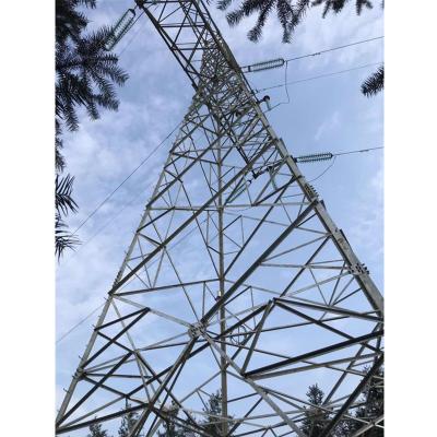 China 50M HDG Lattice Steel Electrical Power Transmission Tower for sale