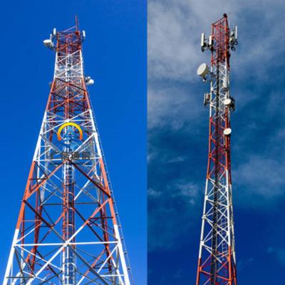 中国 3脚の電気通信鋼鉄タワー50mの無線のマイクロウェーブ携帯電話信号 販売のため