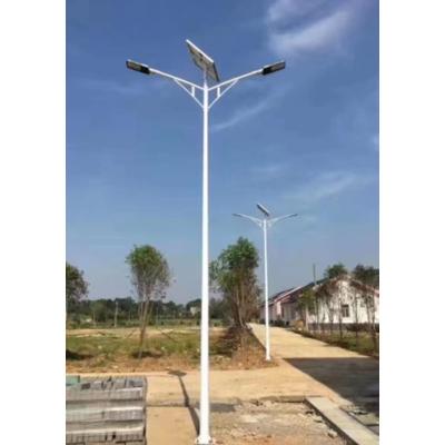 China 8M Galvanized Steel Pole With Double Arm Solar Street LED Light for sale