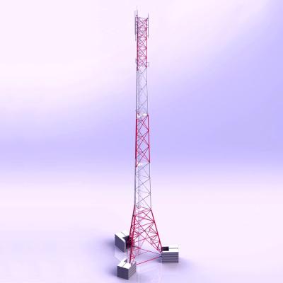 China 3-legged Free Standing Lattice Mast 30-60m Self-support Galvanized Steel Tower for sale