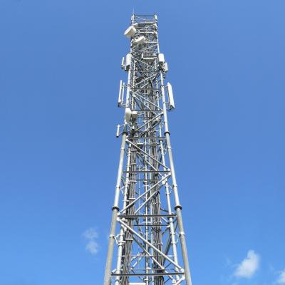China 45 Self-support Galvanized Steel Mast Structure BTS Communication Lattice Tower for sale