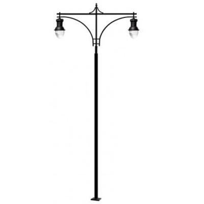 China 6m 15m Solar Street Light Pole Galvanized Steel Double Arm For Garden for sale