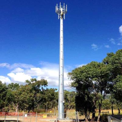 China High Mast Telecom Mobile Telephone Masts 60m Galvanized Steel Pole for sale