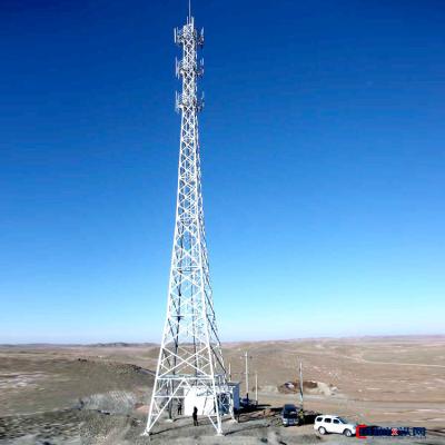 China Torres de acero galvanizadas de la telecomunicación de la torre Q235 los 65m del teléfono celular del enrejado en venta