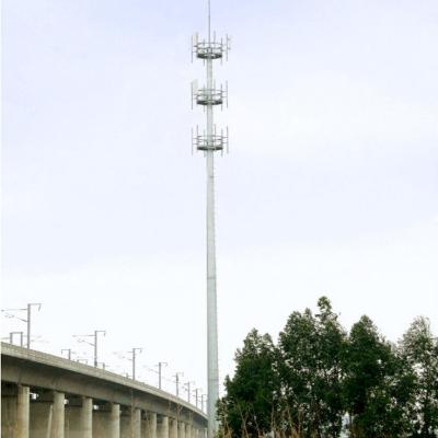 China 35m High Mast Galvanized Telecom Steel Tower With 3 Platforms for sale
