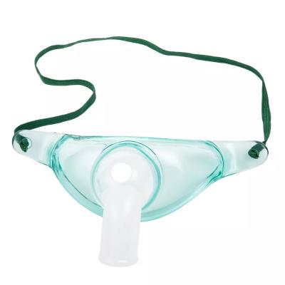 China Disposable PVC Transparent Green Medical Oxygen Mask Hospital Tracheostomy Mask for sale