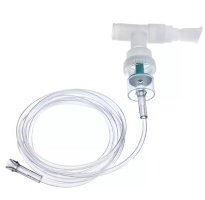 China Disposable PVC T Connector Nebulizer Mouth Piece Nebulizer Accessories With Tubing for sale