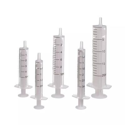 Chine 2 parts de seringue d'injection de plastique 2mL/3mL/5mL/10mL/20mL stérile jetable de seringue à vendre