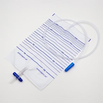 China Urine Bag Collection Urinary Drainage Bag Disposable Sterilize Luxury Type 2000ml T Valve for sale