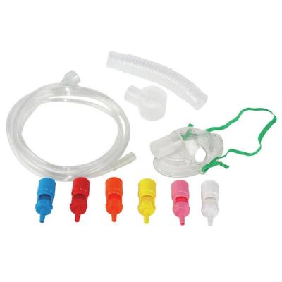 China Emergency Medical Oxygen Mask With 6PCS Colored Venturi Connectors for sale