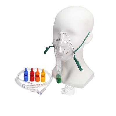 China Oxygen Adjustable Venturi Mask With 6PCS Colored Venturi Connectors for sale