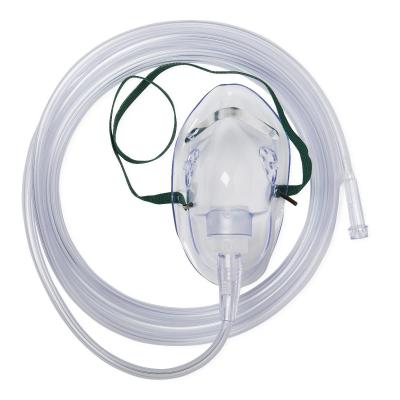 China Máscara de oxigênio simples material estéril portátil pediatra do PVC com tubulação de 7ft à venda