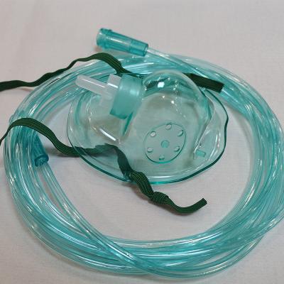 China Medical PVC M Green Portable Oxygen Mask With Connecting Tube for sale