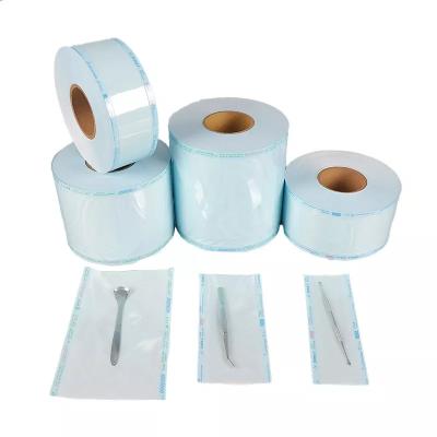 China 50mmx200mm Heat Sealing Medical Sterile Packaging Sterilization Pouch Bags Flat Reels for sale