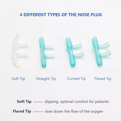 China Medical Grade PVC Nasal Oxygen Tube Standard Curved Flared Soft Prongs Oxygen Tube for sale