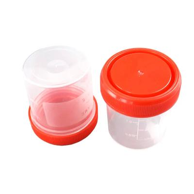 중국 40ml/60ml 눈금 소변 수집 용기 소변 샘플 컵 판매용