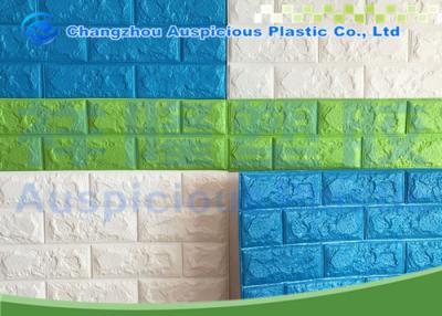 China Decorative 3D Brick Foam Wallpaper Waterproof , Stone Embossed Wall Panels for sale
