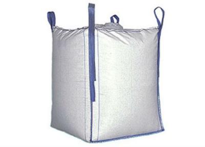 China Cross Corner White PP Woven Bulk Bag Flat Bottom / Side Discharge Design Available for sale