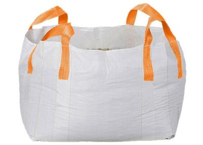 China Breathable Orange Liftings 1 Ton Tote Bags , Customized Logo Large Bulk Bags for sale