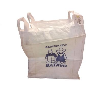 China Flat Bottom White Polypropylene Jumbo Bags With Handle 1 Ton / 500kg / 600kg for sale