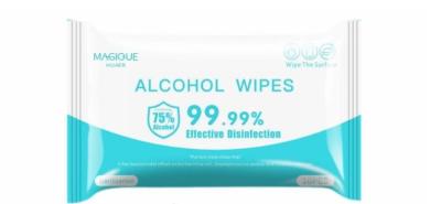 China O desinfetante molhado anti-bacteriano limpa Sanitizing de limpeza da mão do álcool de 75% à venda