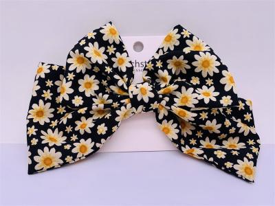 China Patterned Alligator Clip Bows Hair Claw Durable For Festival for sale