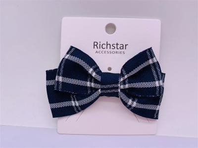 China Stripe Bow Childrens Hair Accessories Hair Clips Plastic Multiscene for sale