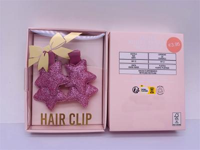 中国 Practical Sparkly Star Hair Clip For Kids Polyester Shiny Glitter 1 Pair 販売のため
