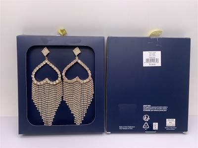China Reusable Heart Fringe Earrings Practical , Multipurpose Pave Diamond Earring for sale