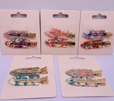 China Summer Seamless Acrylic Resin Hair Clips , Transparent Duck Bill Clips For Hair for sale